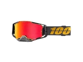 100% OCHELARI 100% ARMEGA Falcon5 BLACK/GOLD HiPER Red Mirror Goggles