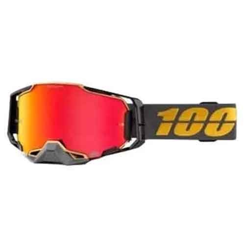 Ochelari 100% OCHELARI 100% ARMEGA Falcon5 BLACK/GOLD HiPER Red Mirror Goggles