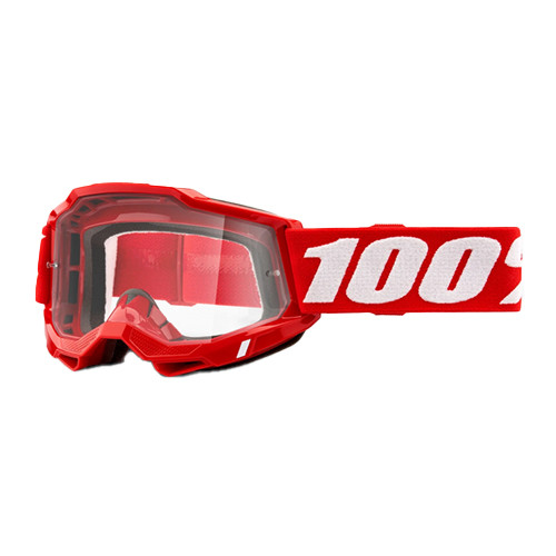 100% GOGGLE 100%  ACCURI GOGGLE RED CLEAR LENS