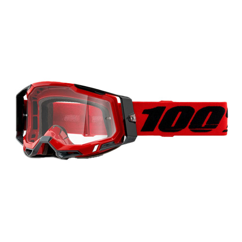 100% OCHELARI 100% RACECRAFT 2 GOGGLE RED CLEAR LENS