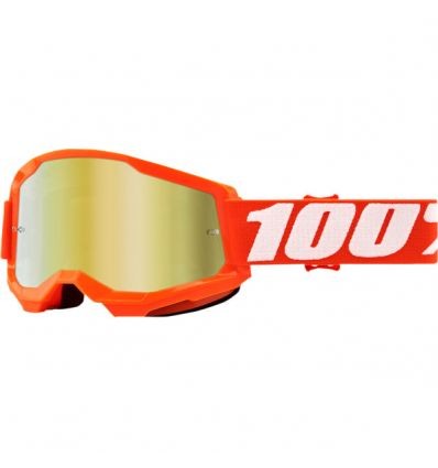 100% STRATA 2 Goggle Orange Mirror Gold Lens