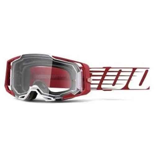 100% ARMEGA Goggle Oversized Deep Red Clear Lens