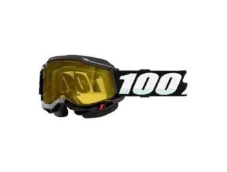 100% OCHELARI 100% ACCURI 2 Snowmobile Black Yellow Vented Dual Lens