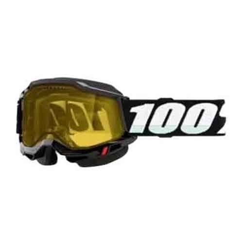 Ochelari 100% OCHELARI 100% ACCURI 2 Snowmobile Black Yellow Vented Dual Lens