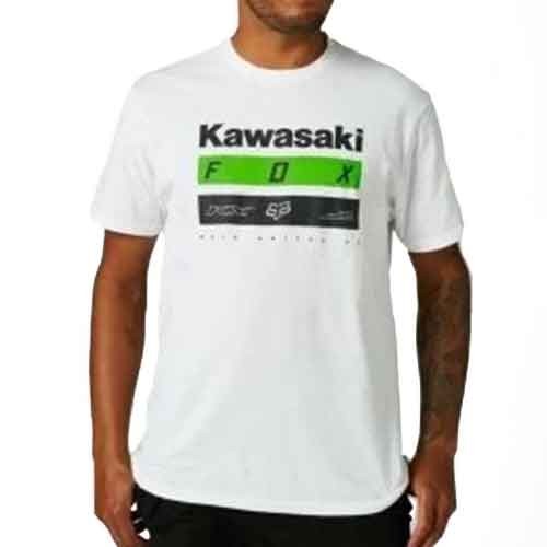 Tricouri FOX KAWASAKI STRIPES PREMIUM TEE WHITE