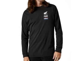 FOX HONDA WING LONG SLEEVE PREMIUM TEE BLK