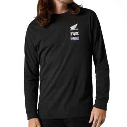 Tricouri FOX HONDA WING LONG SLEEVE PREMIUM TEE BLK