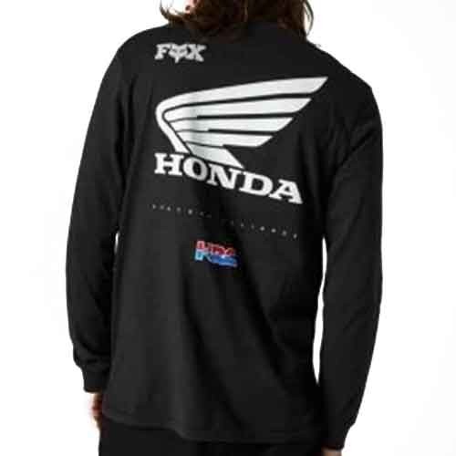 FOX HONDA WING LONG SLEEVE PREMIUM TEE BLK