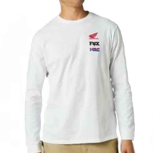 Tricouri FOX HONDA WING LONG SLEEVE PREMIUM TEE WHITE