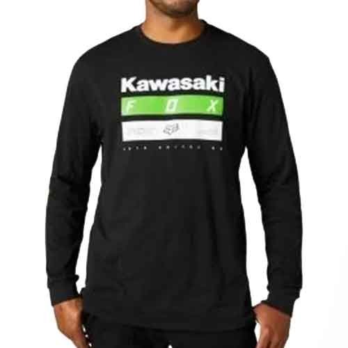 Tricouri FOX KAWASAKI STRIPES LONG SLEEVE PREMIUM TEE BLK