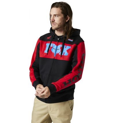 FOX HONDA ZIP FLEECE [BLK/RD]