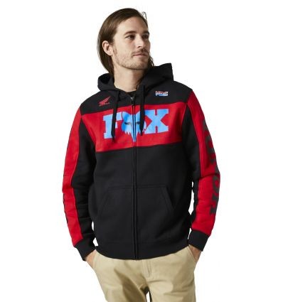 FOX HONDA ZIP FLEECE [BLK/RD]