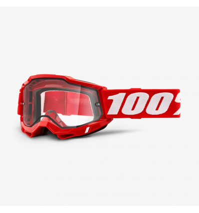 100% OCHELARI 100% ACCURI 2 Enduro Moto Red Clear Lens