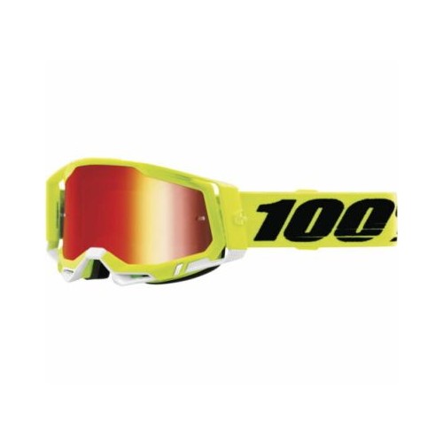 Ochelari 100% RACECRAFT 2 Goggle Yellow - Mirror Red Lens