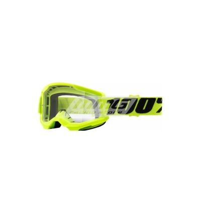 100% STRATA 2 Goggle Fluo/Yellow - Clear Lens