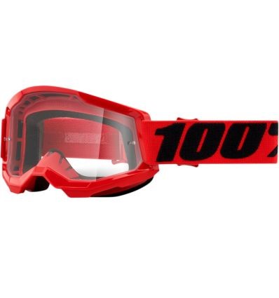 100% STRATA 2 Goggle Red - Clear Lens