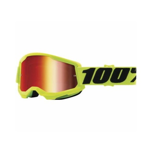 Ochelari 100% STRATA 2 Goggle Fluo/Yellow - Mirror Red Lens