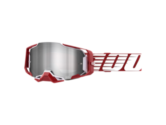 100% ARMEGA Goggle Oversized Deep Red - Flash Silver Lens