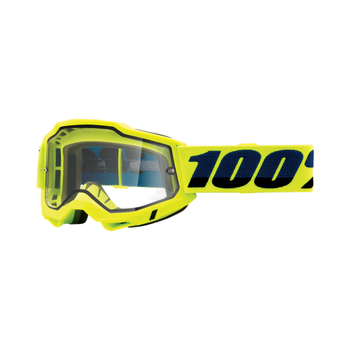 Ochelari 100% ACCURI 2 Enduro Moto Goggle Fluo Yellow - Clear Dual Lens