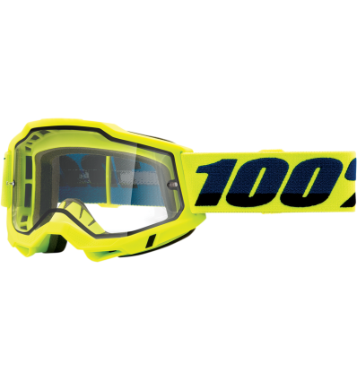 100% ACCURI 2 Enduro Moto Goggle Fluo Yellow - Clear Dual Lens